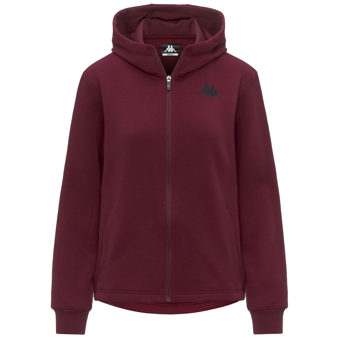 Sudadera con capucha holgada roja para mujer en forro polar cepillado main