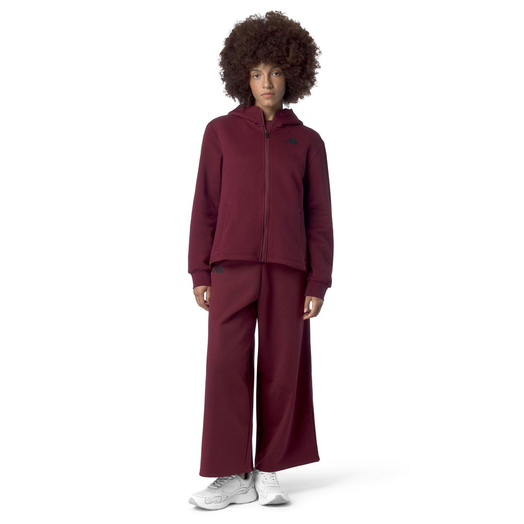 Sudadera con capucha extragrande de polar con cremallera para mujer en color rojo main