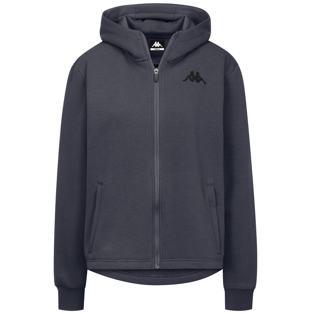 Sudadera con capucha extragrande de polar gris para mujer con cremallera completa y bolsillos 01