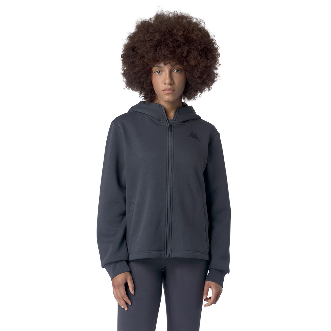 Grey Women's Oversize Fit Fleece Full-Zip Hoodie for Training main
