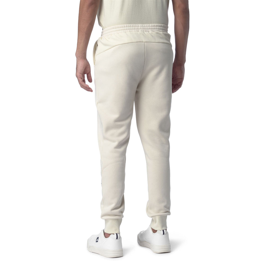 White Men's Slim Fit Sports Training Trousers in Brushed Fleece main