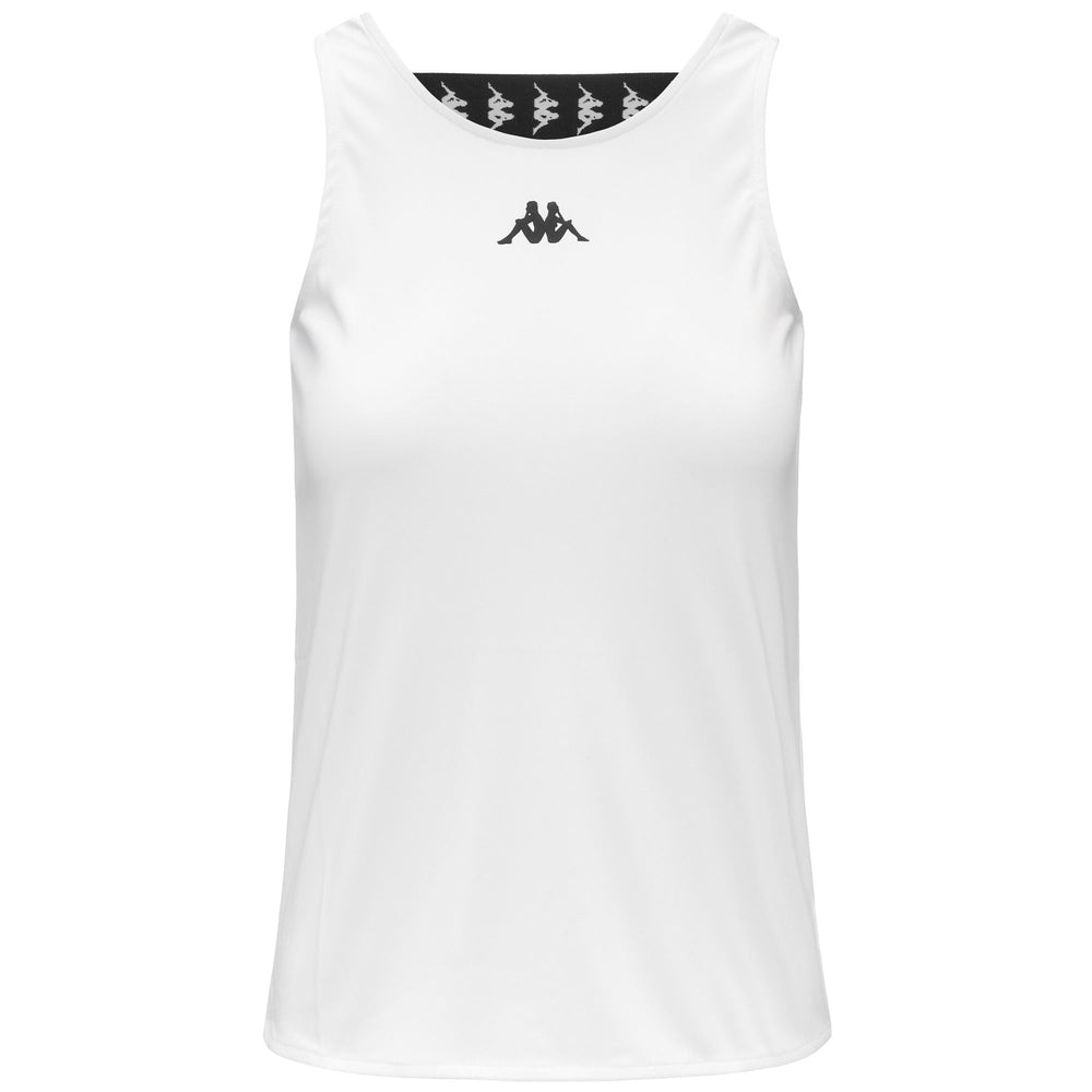 White Women's Regular Fit Polyester Training Tank Top 02