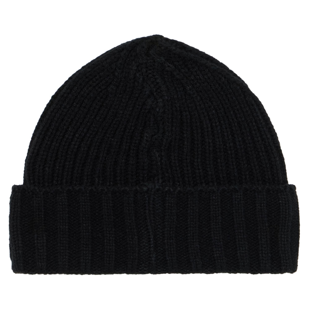 Berretto da pescatore a coste unisex nero 02