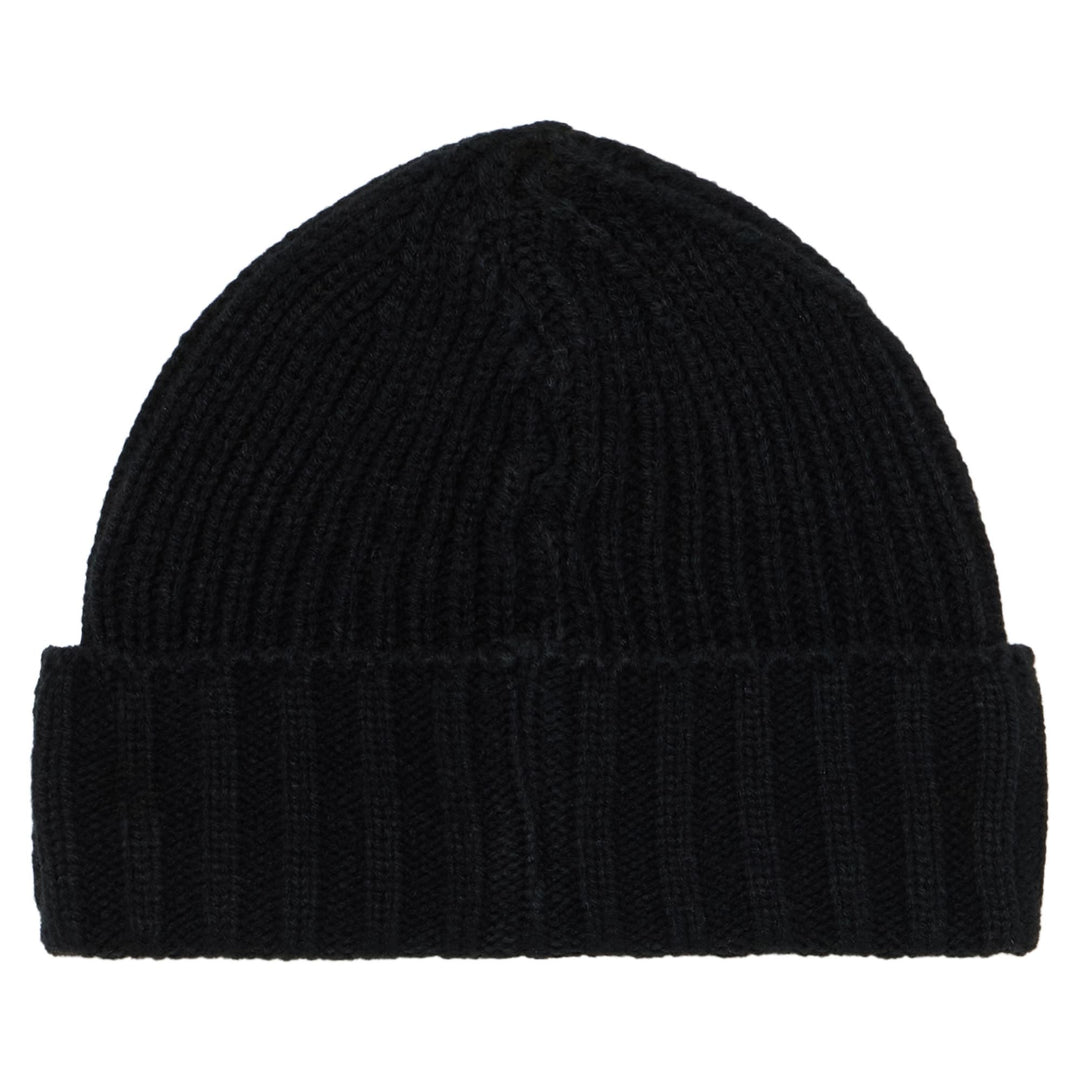 Black Unisex Ribbed Fisherman's Beanie main