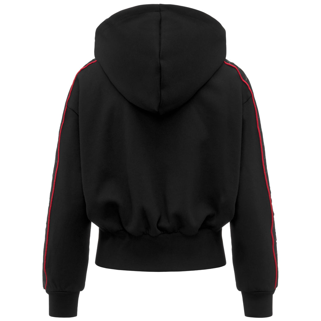 Black Women's Fleece Jacket with Hood and Full Zip main