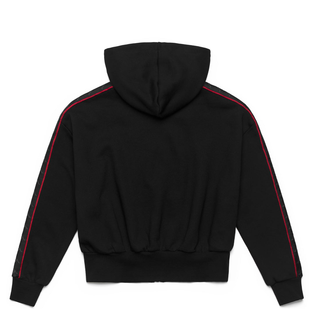Black Women's Fleece Jacket with Hood and Full Zip main
