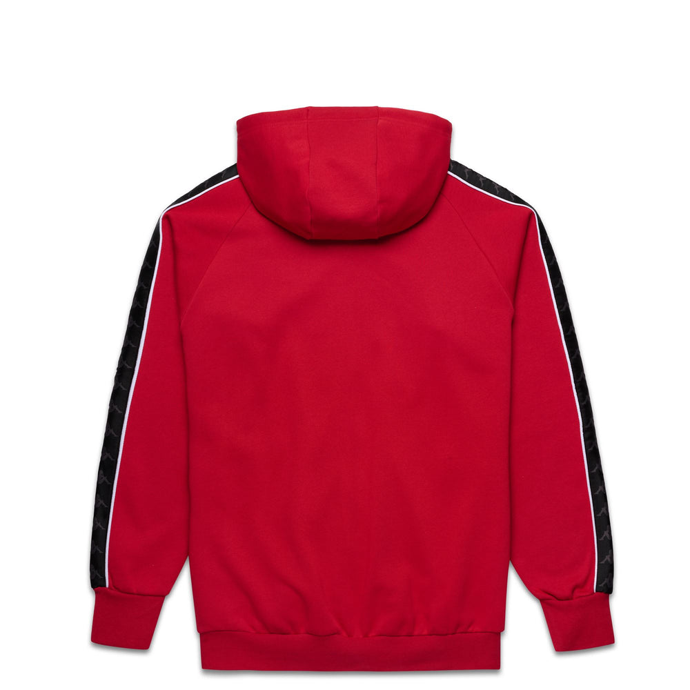 Red men's hooded fleece jacket with logo detailing 02