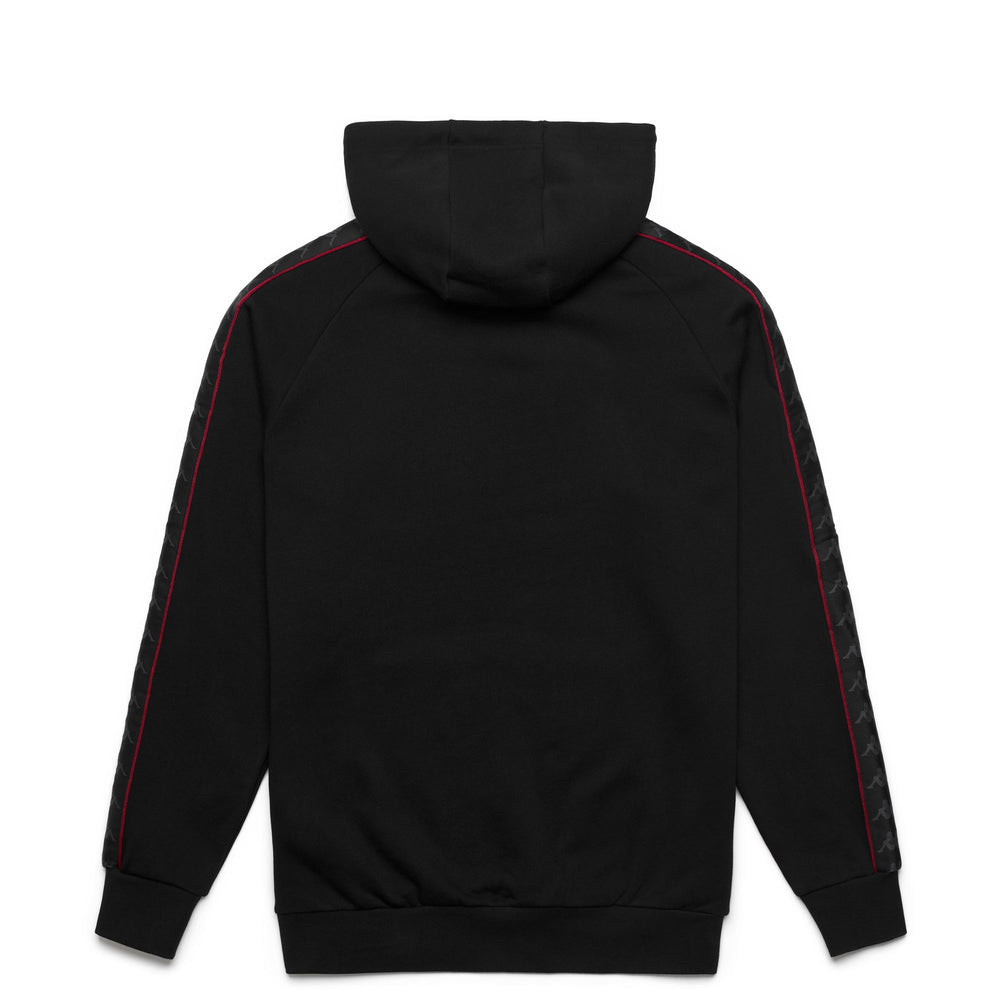 Chaqueta polar con capucha y logotipo para hombre, color negro y rojo 02