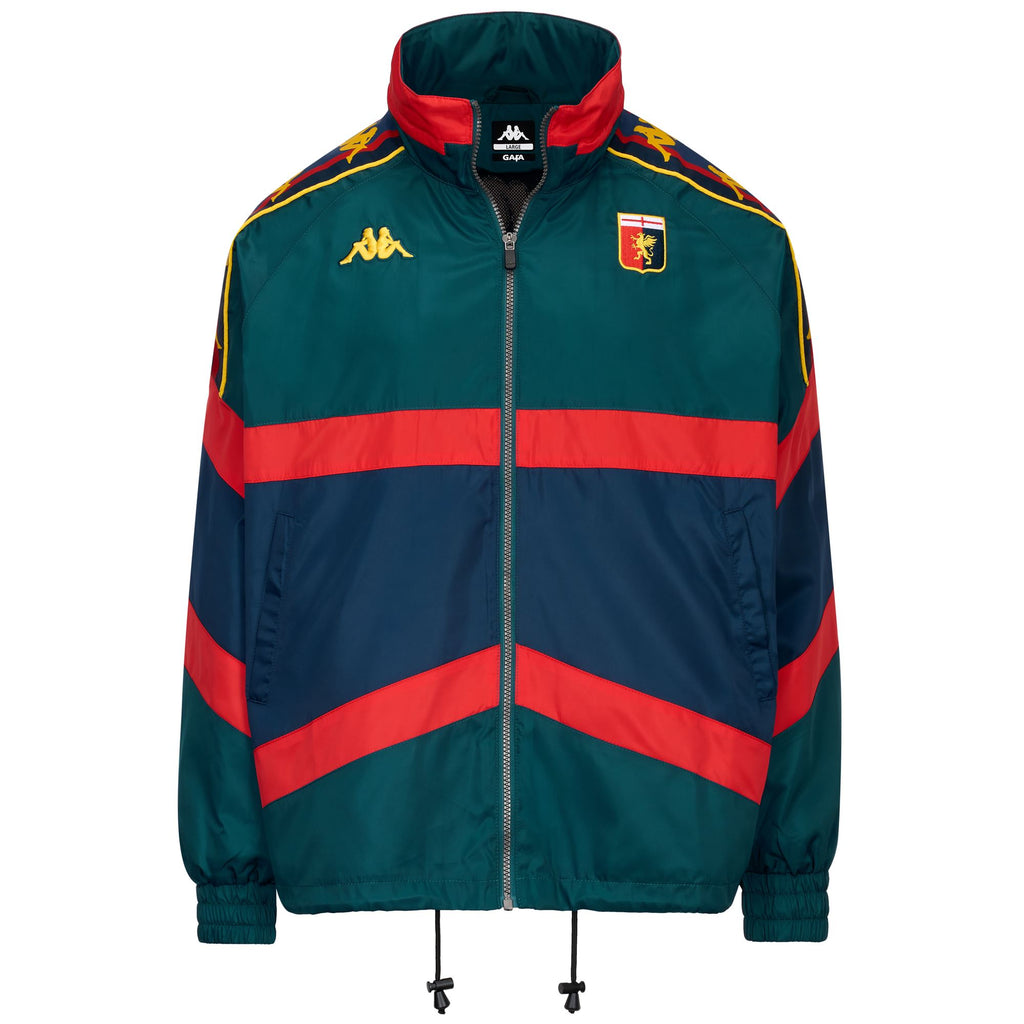〇Kappa カッパ イタリア セリエA ジェノアCFC ジャージ Jackets Man ASERTO GENOA Mid Green Petrol-Red Blaze-Blue Dk-Yellow