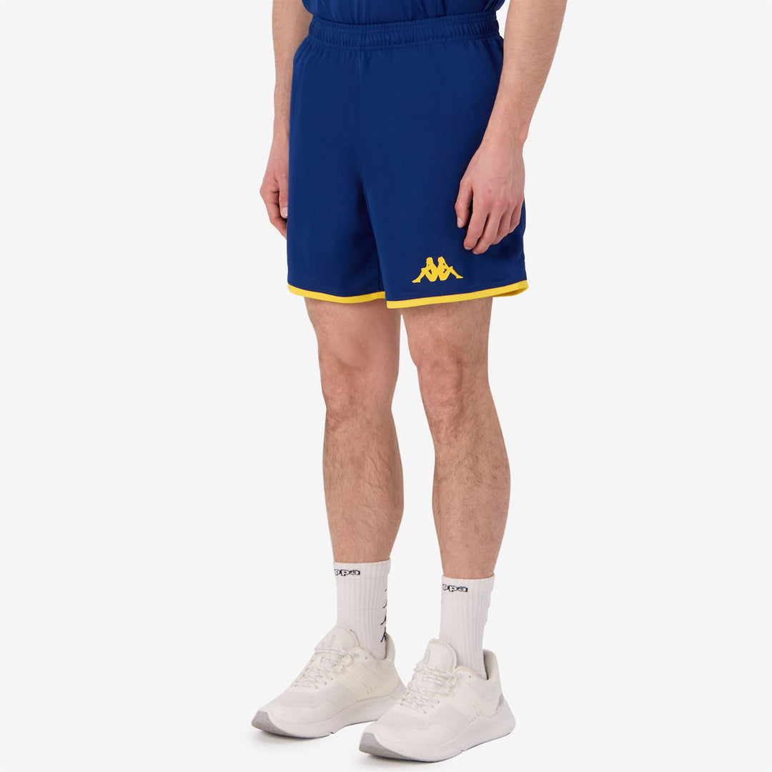 Short de football Genoa bleu pour homme en tissu jacquard recyclé main