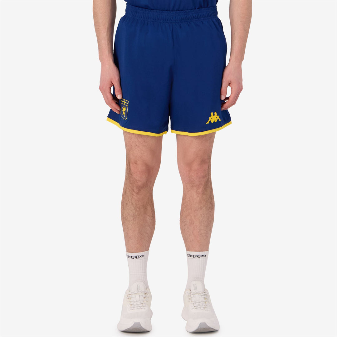 Short de football Genoa bleu pour homme en tissu jacquard recyclé main