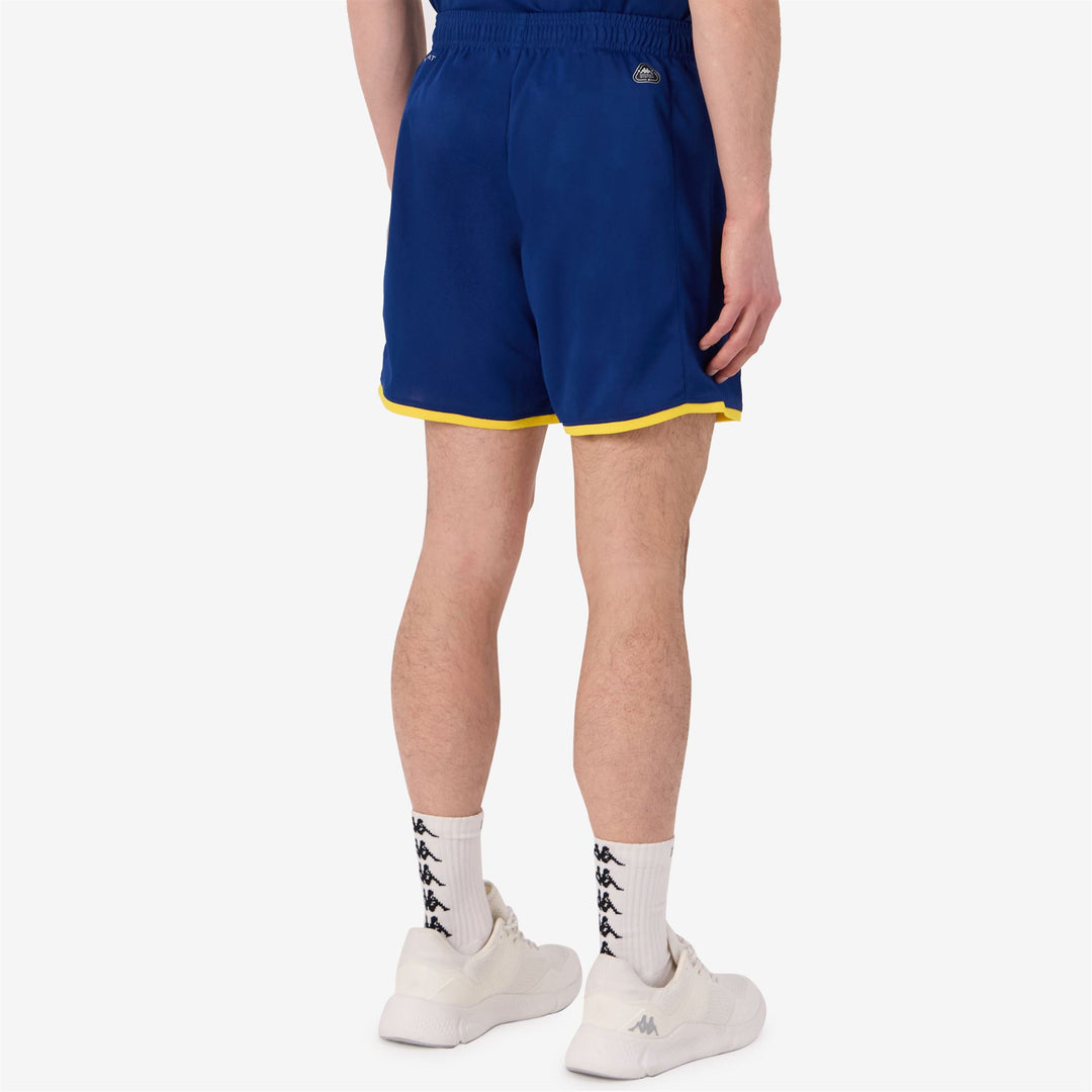 Short de football Genoa bleu pour homme en tissu jacquard recyclé main