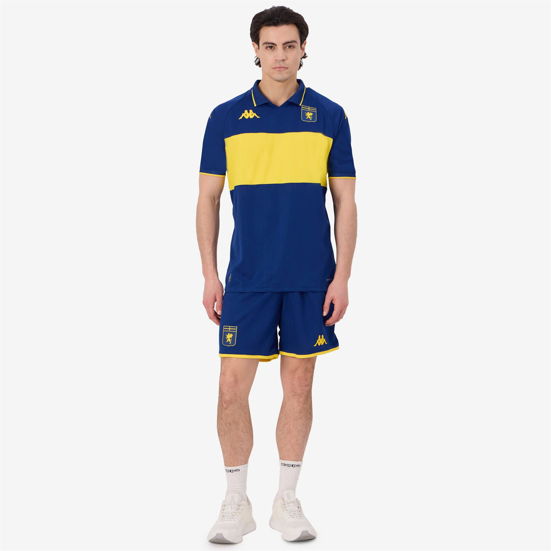 Pantaloni Sportivi da Calcio Uomo Blu Giallo con Protezione Hydro-Way main