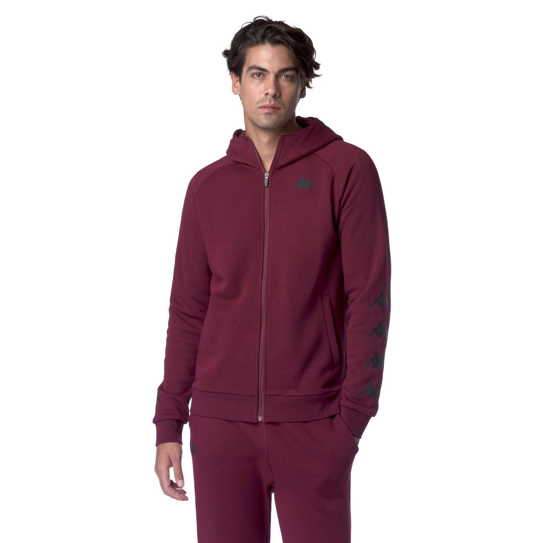 Red Men's Brushed Fleece Jumper with Zip and Pockets main