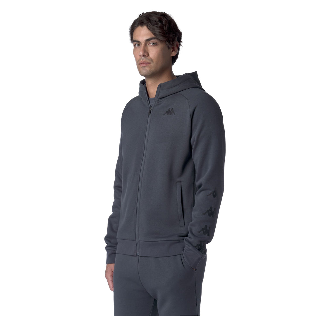 Grey Men's Fleece Jumper with Zipper and Pockets main