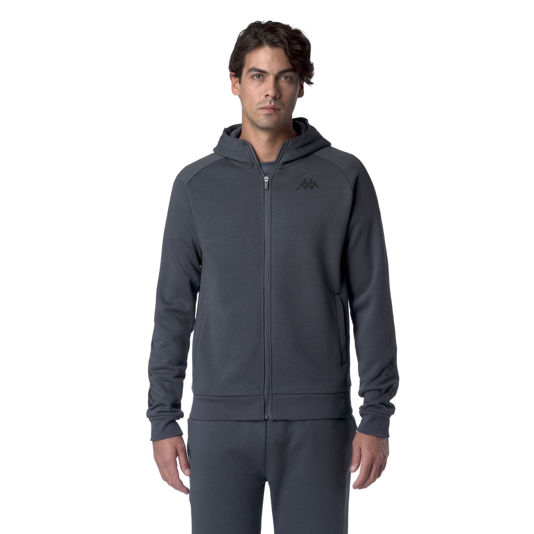 Grey Men's Fleece Jumper with Zipper and Pockets main