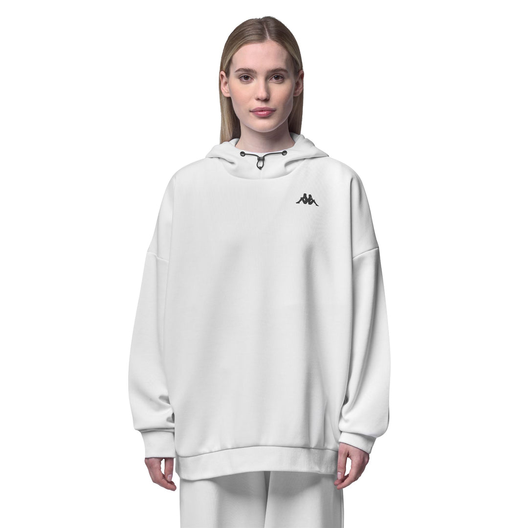 White Women's Oversize Fleece Hoodie for Training 01