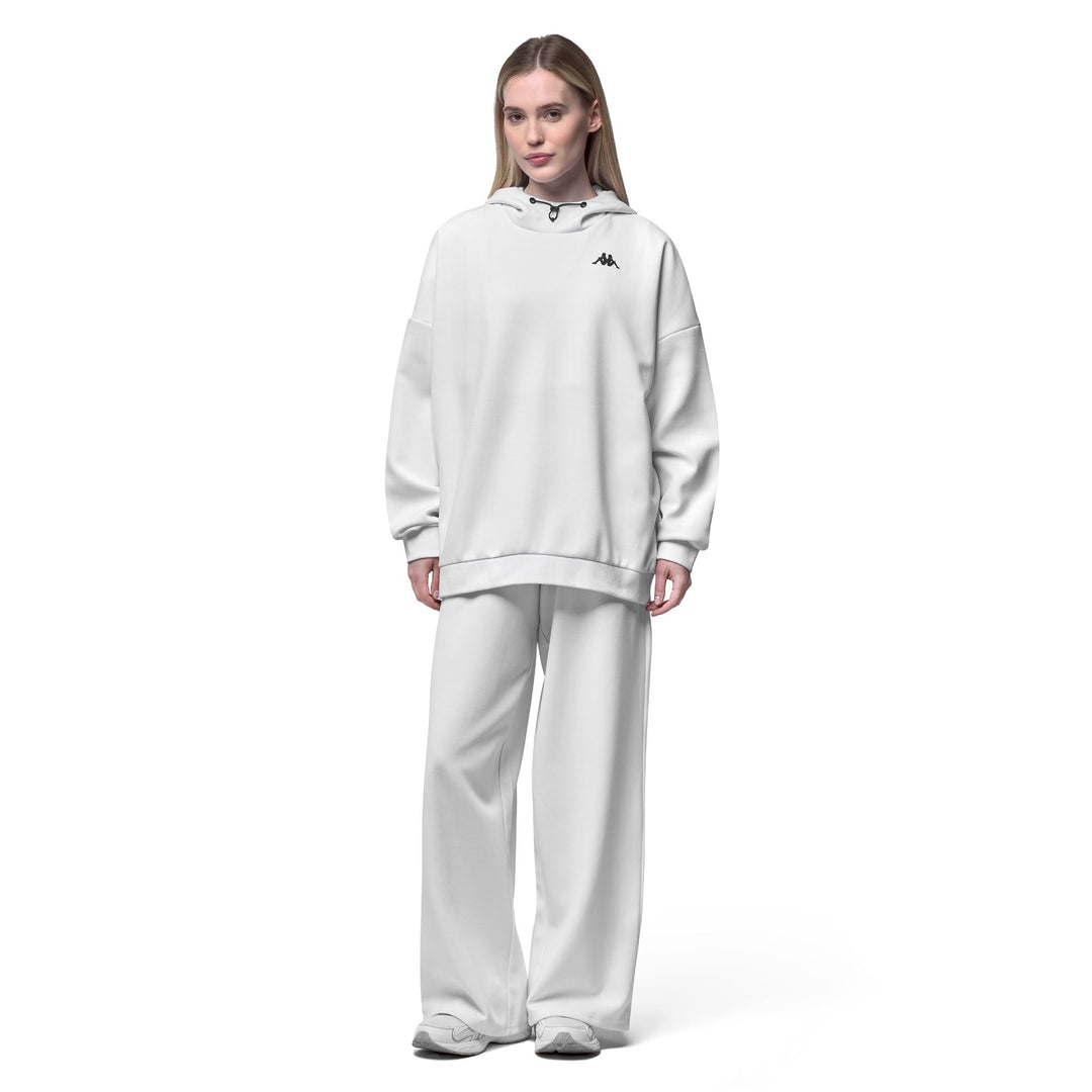 White Women's Oversize Fleece Hoodie for Training main