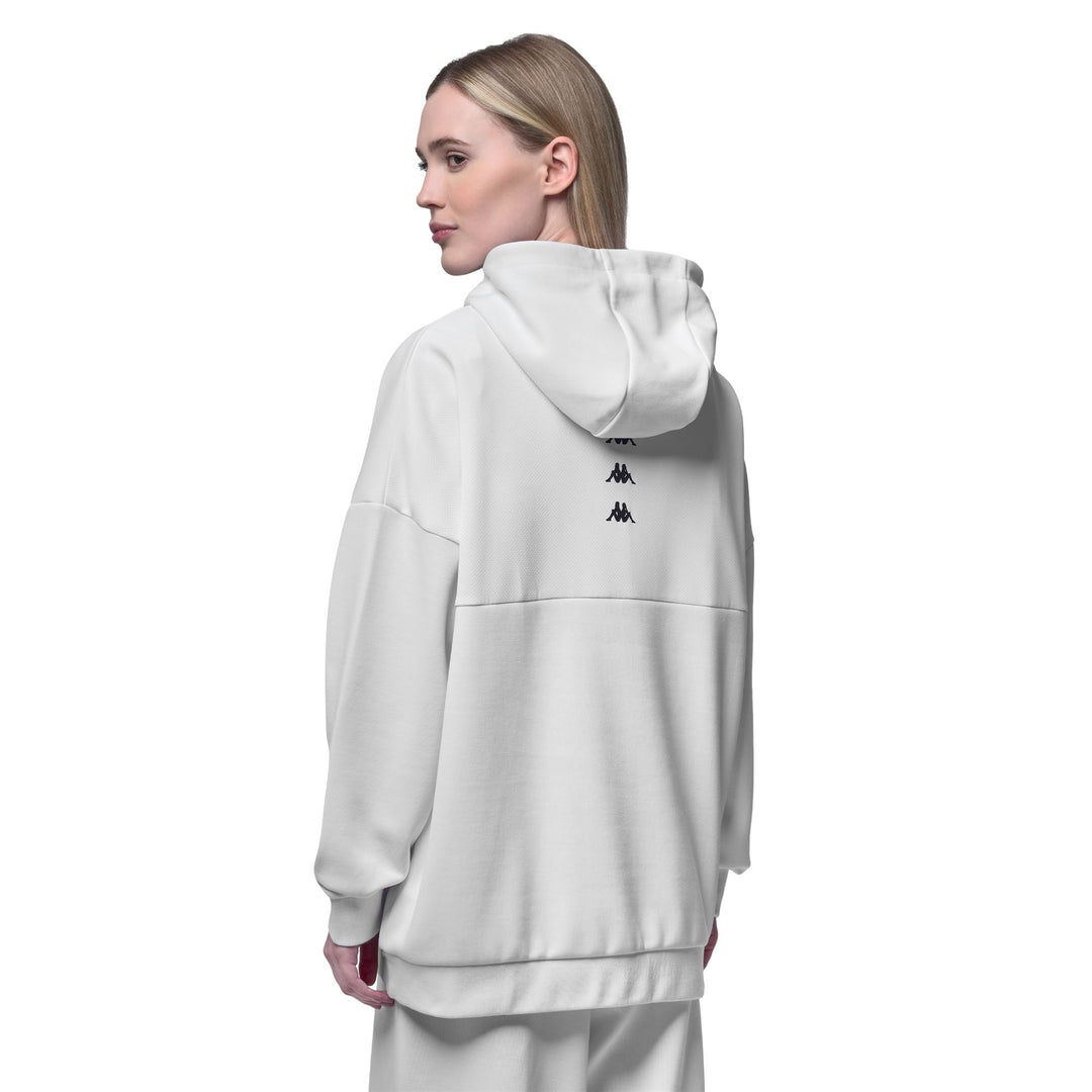 White Women's Oversize Fleece Hoodie for Training main