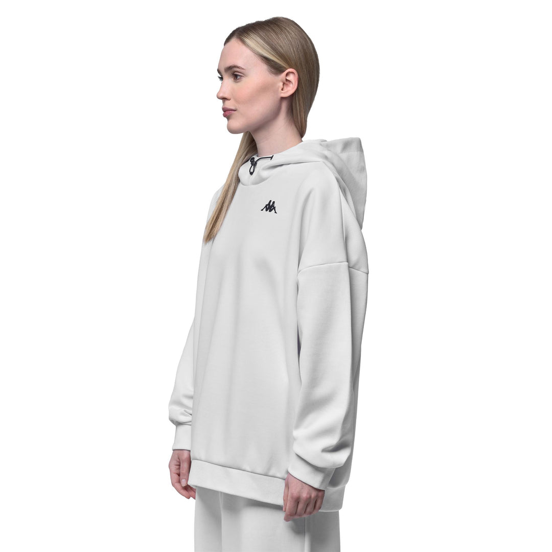 White Women's Oversize Fleece Hoodie for Training main