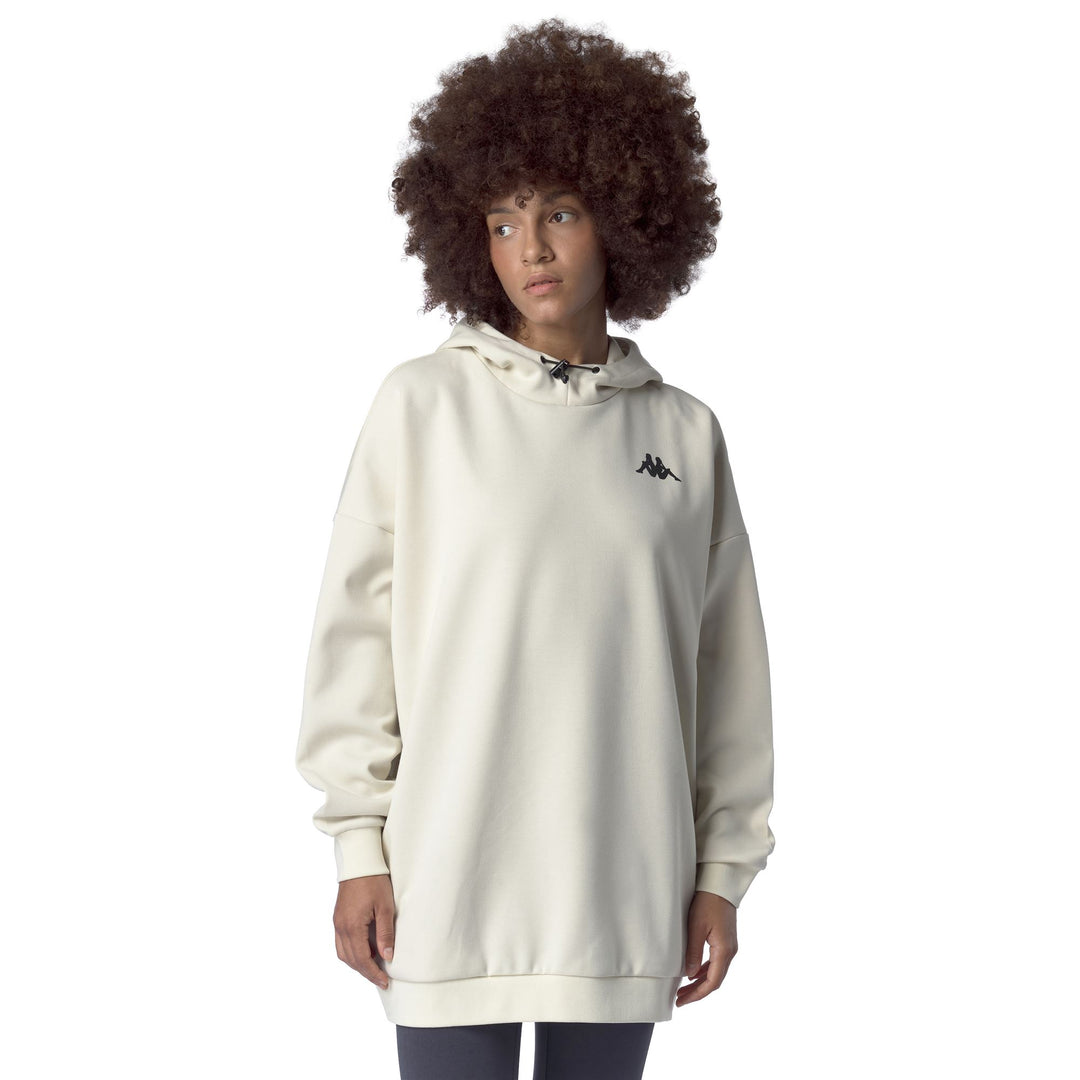 White Women's Oversized Fleece Hoodie with Pockets main