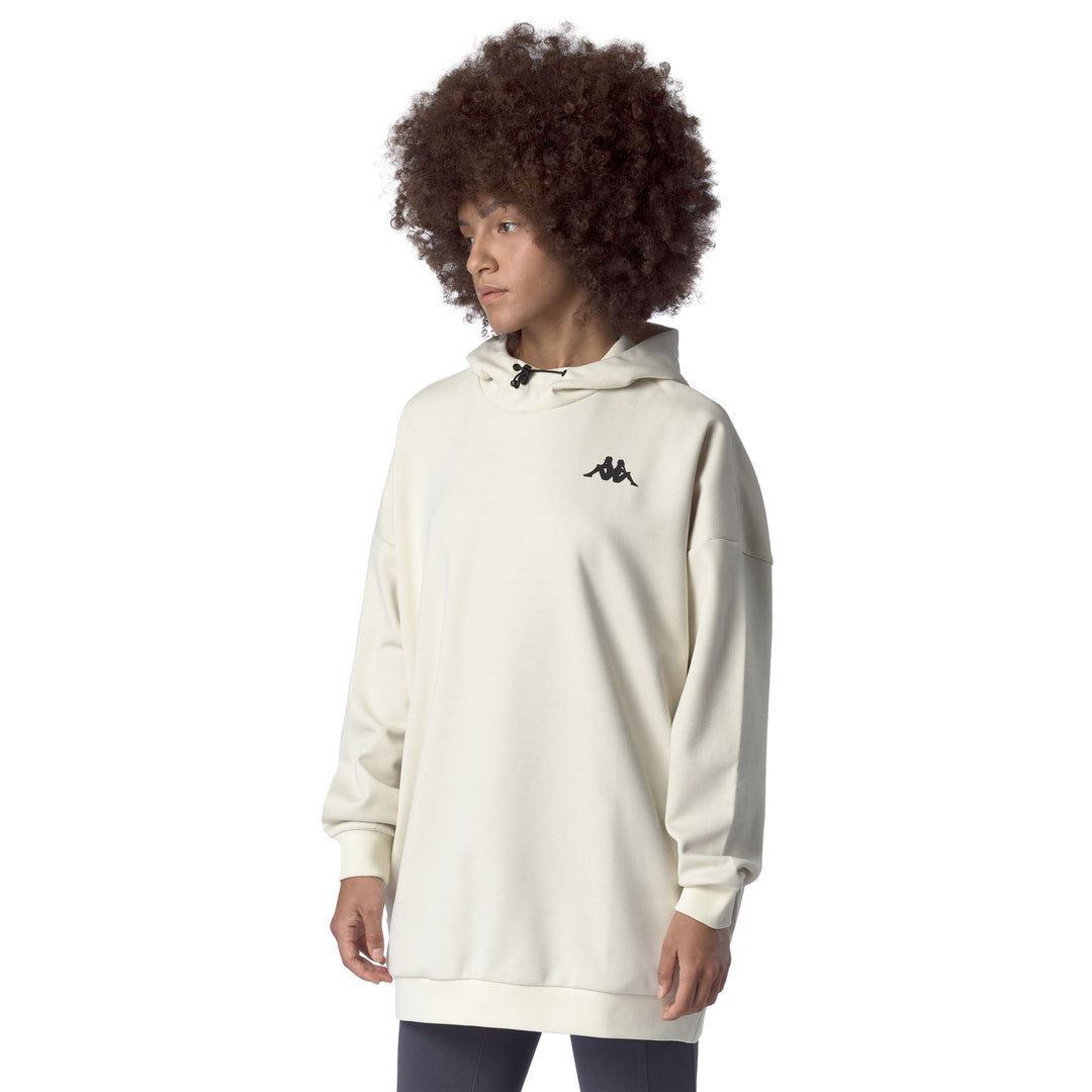 White Women's Oversized Fleece Hoodie with Pockets main