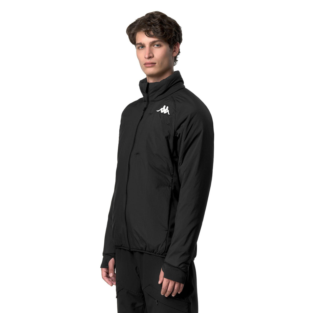 Black Men's Slim Fit Padded Ski Jacket with Water Protection main