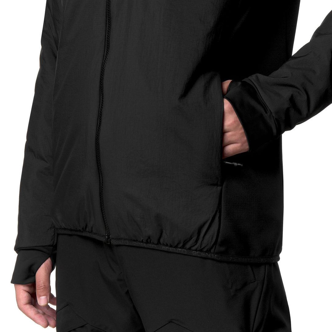 Black Men's Slim Fit Padded Ski Jacket with Water Protection main