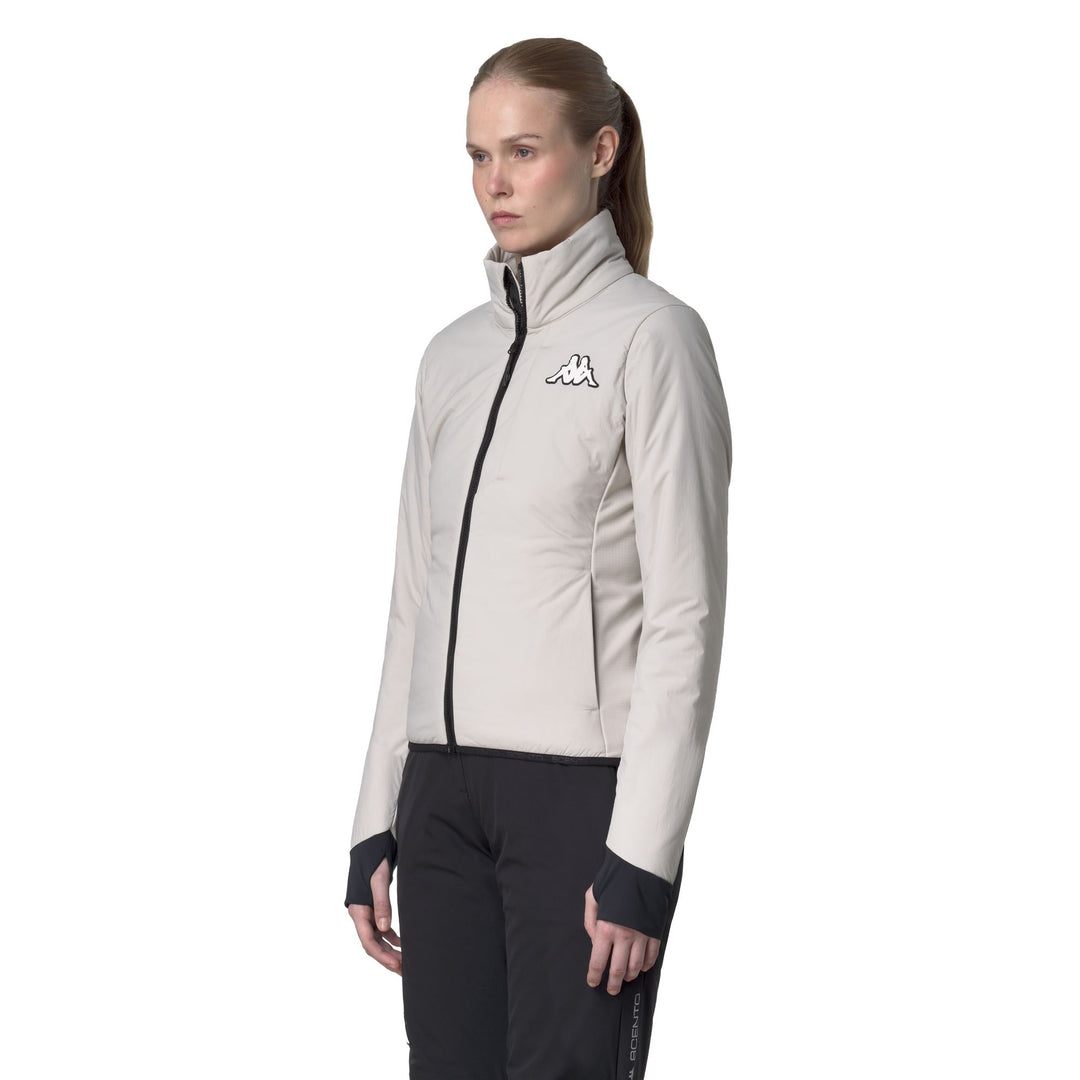 Beige women's Mid Padded Jacket with Water Protection main