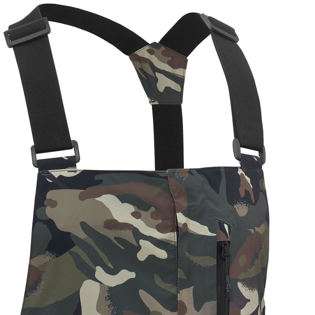 Pantalones deportivos verdes impermeables y aislantes para hombre con tirantes ajustables main