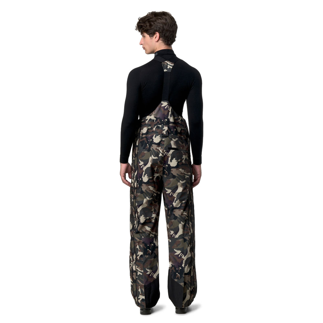 Pantalon de ski imperméable et isolé pour homme, vert, avec bretelles réglables main