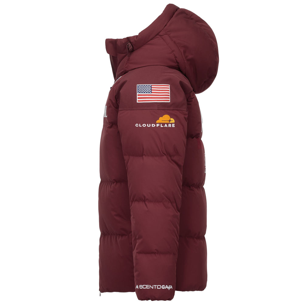 Red Unisex Waterproof Down Ski Jacket with Adjustable Hood 02