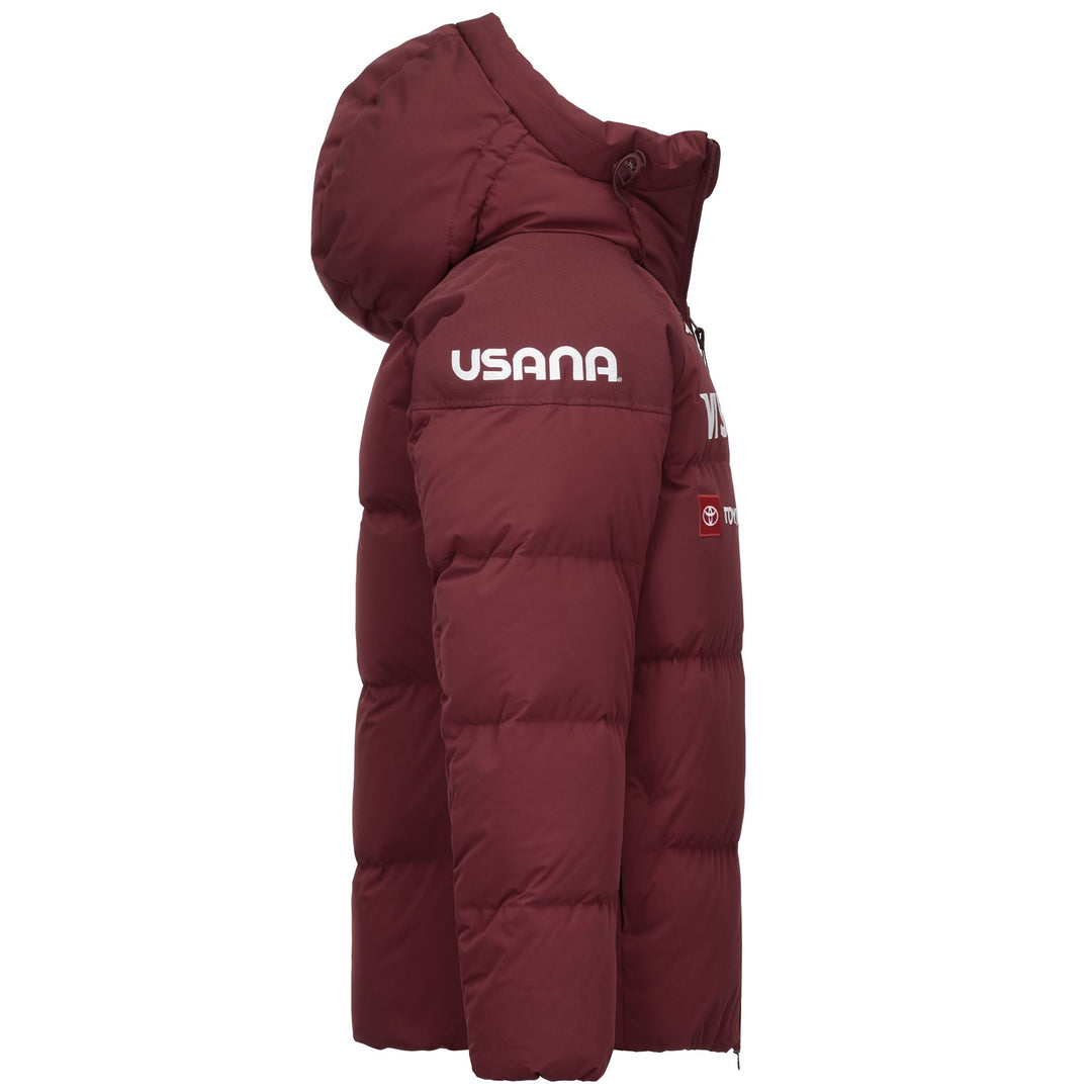 Red Unisex Waterproof Down Ski Jacket with Adjustable Hood main