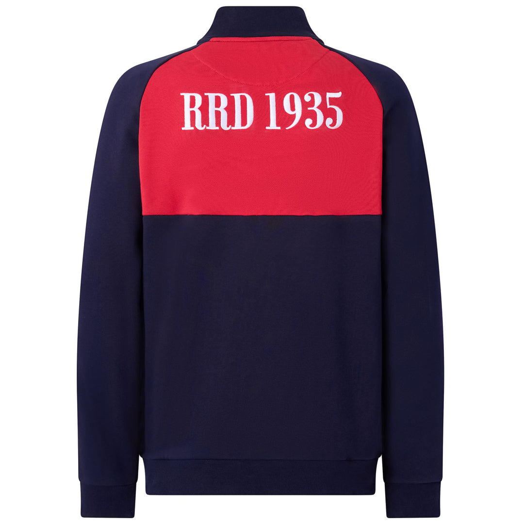 Marine Blue Men's Rugby Fleece Jacket with Hood and Pockets main