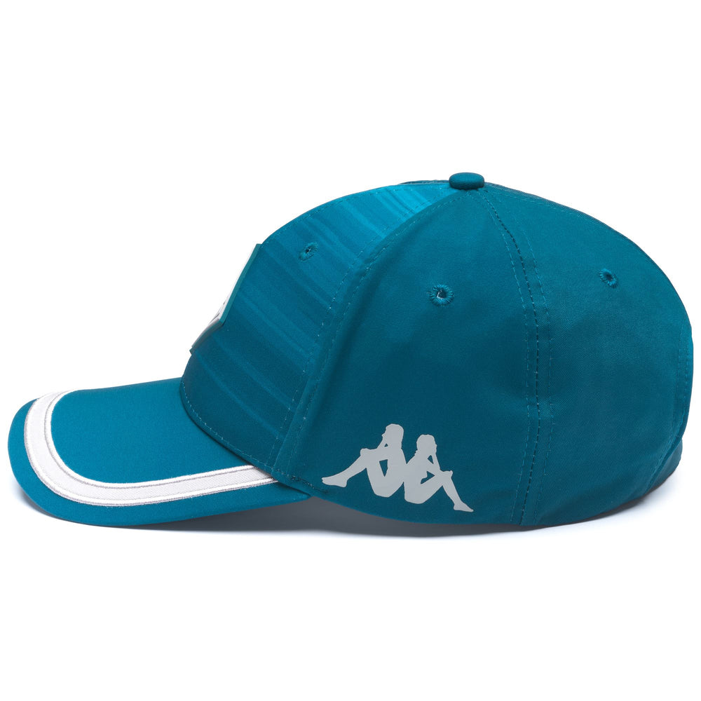 Cappellino da calcio unisex in twill blu e grigio con visiera piatta 02