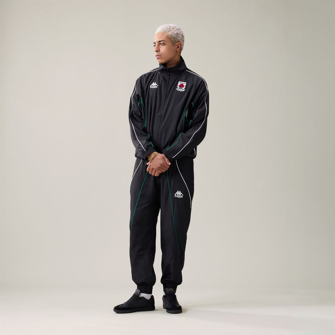 Black Men's Comfort Fit Sportswear Pants with Contrast Color Piping main