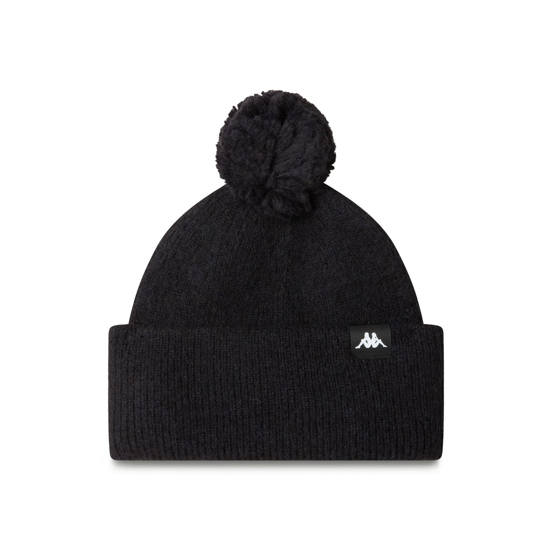 Black Unisex Acrylic Knit Hat with Polar Lining 01