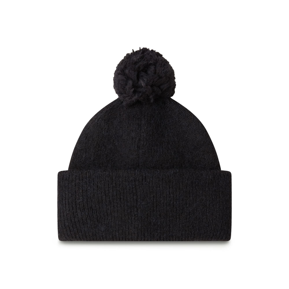 Black Unisex Acrylic Knit Hat with Polar Lining 02
