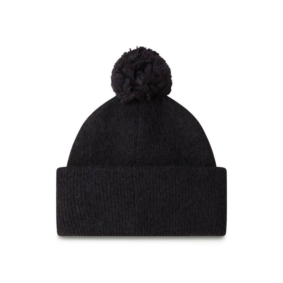 Black Unisex Acrylic Knit Hat with Polar Lining main