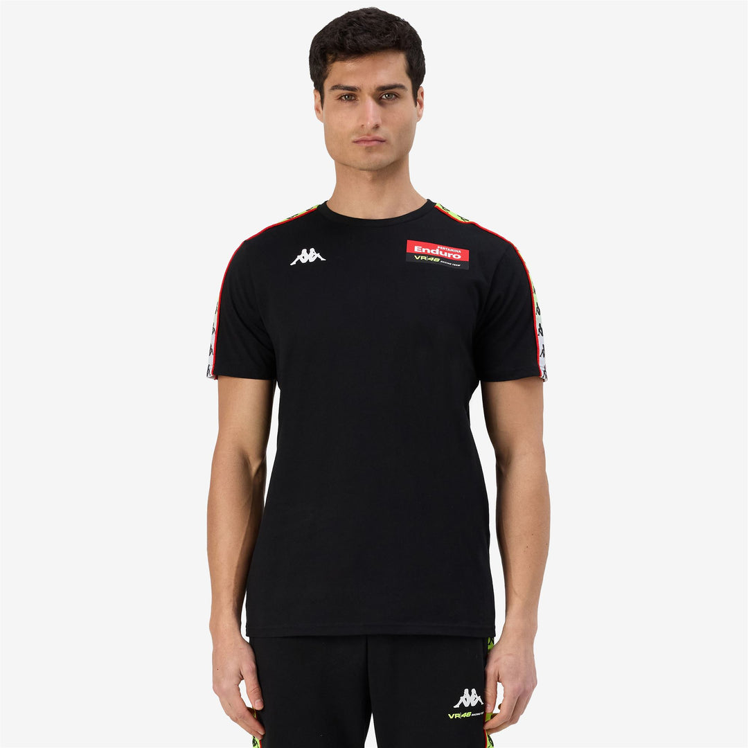 Black Men's Regular Fit Cotton T-Shirt VR46 main