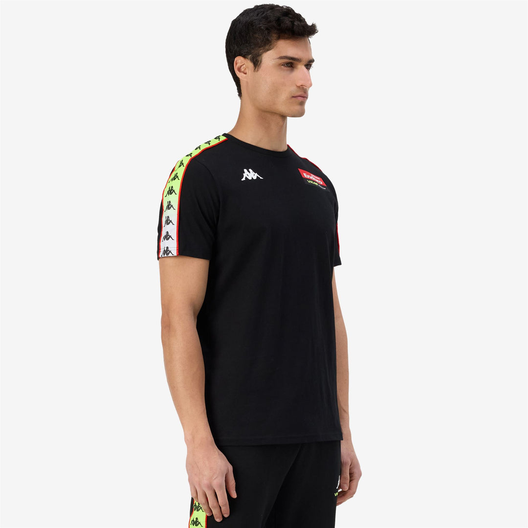 Black Men's VR46 Travel Cotton T-Shirt for Motorcycling main