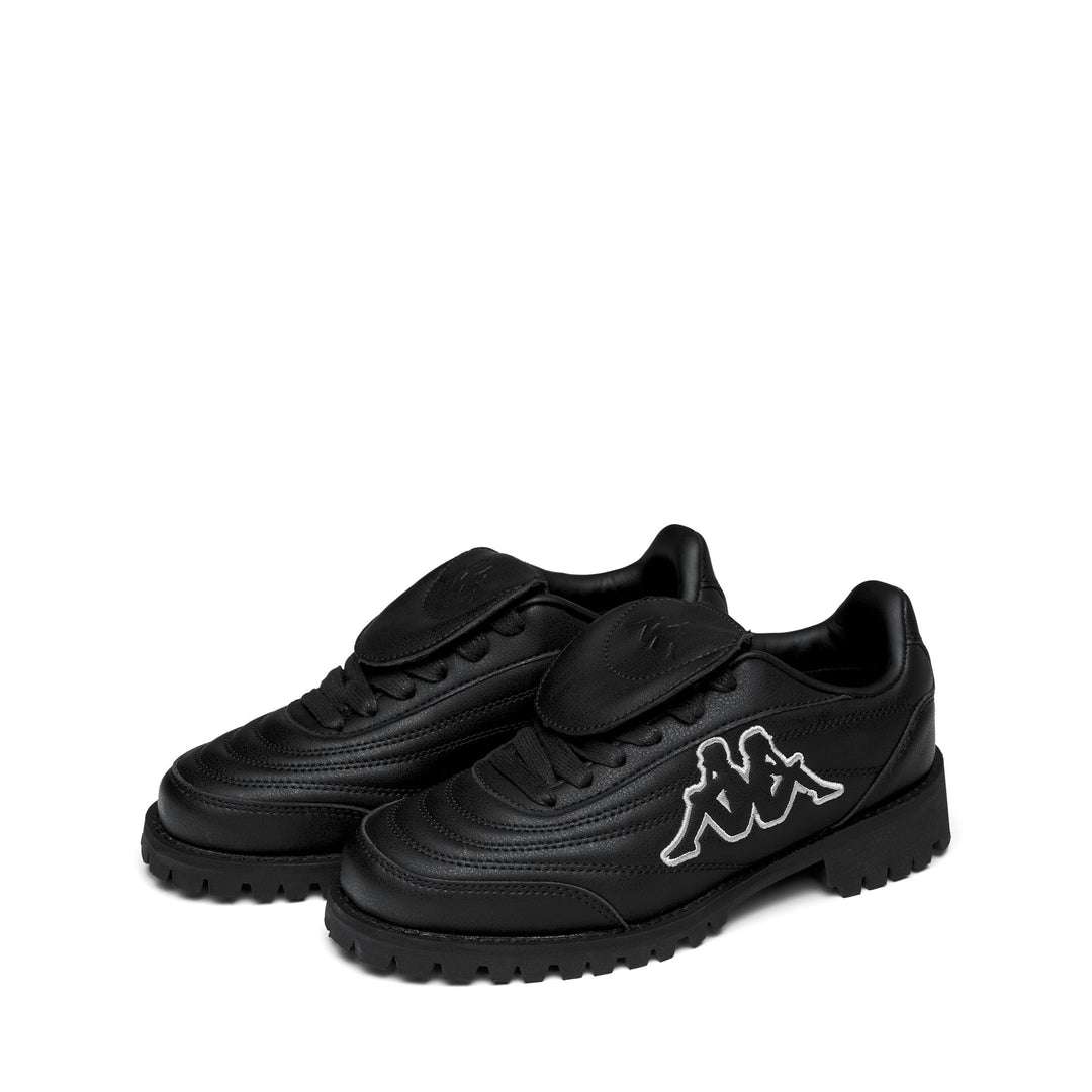 Black Unisex Walking Sneakers with Leather Upper and VIBRAM Outsole 01