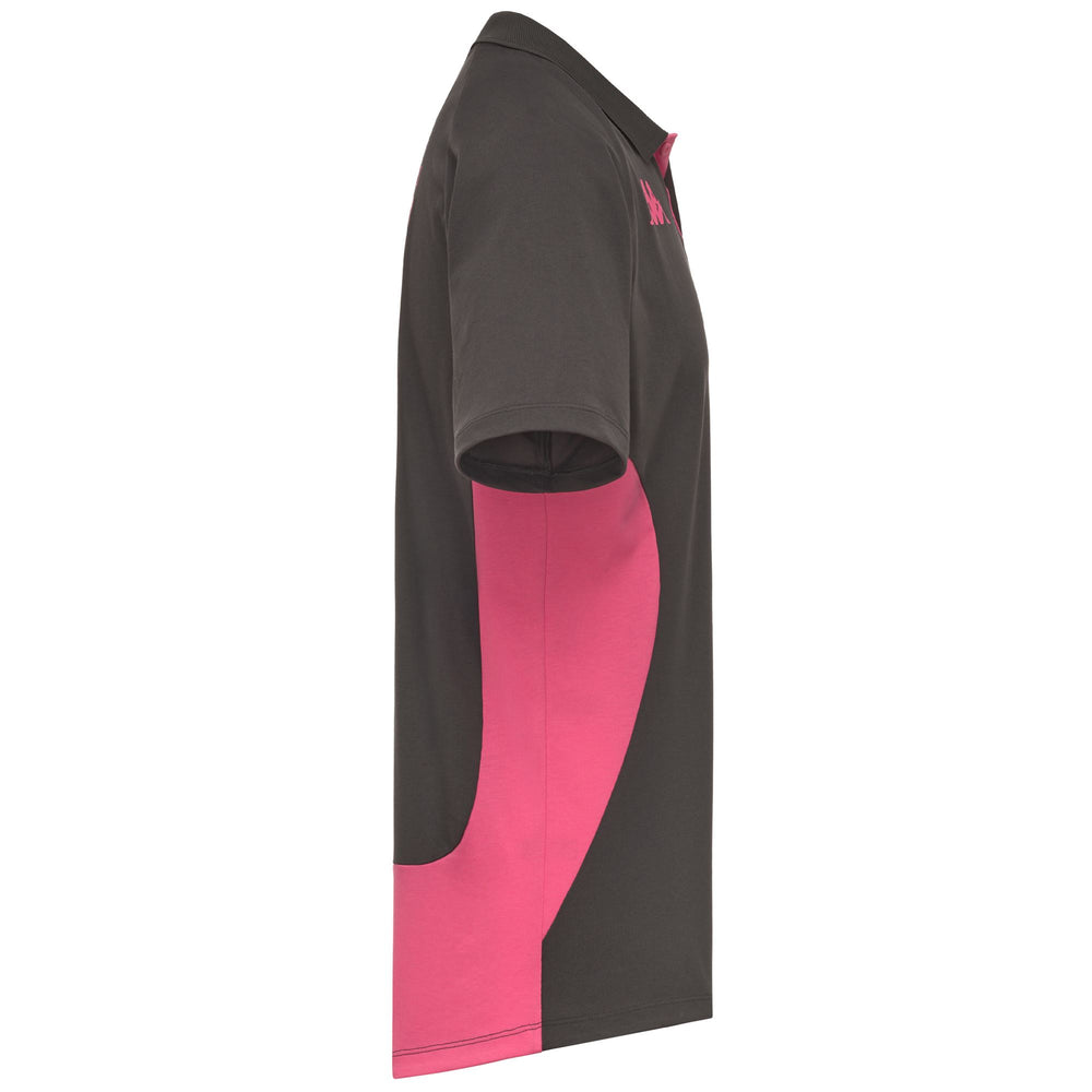 Polo de rugby slim fit pour homme, gris et rose 02