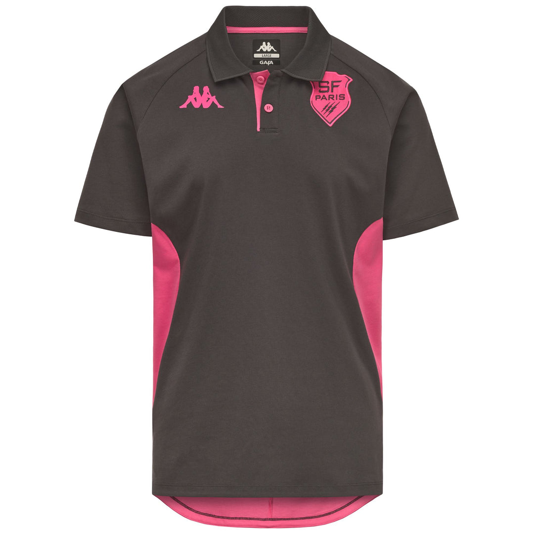 Polo de rugby slim fit pour homme, gris et rose 01
