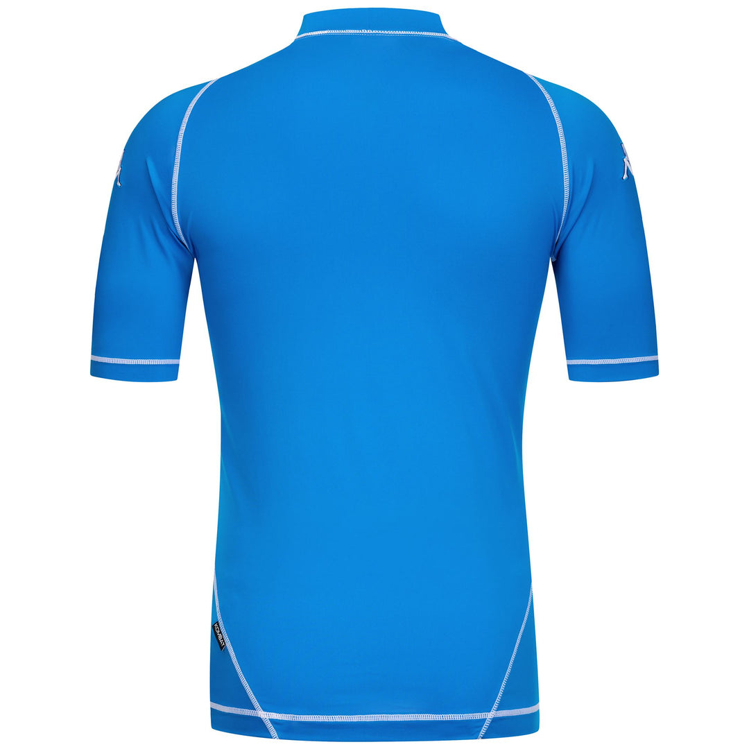 Camiseta deportiva para hombre en azul de tejido elástico main