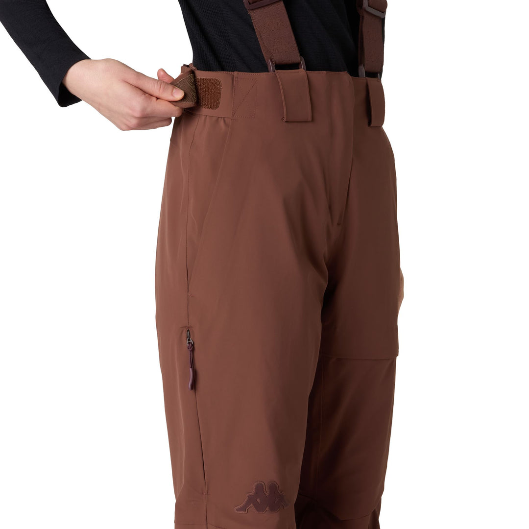 Pantaloni da sci isolanti da donna marroni, vestibilità slim, con imbottitura Thermolite. main
