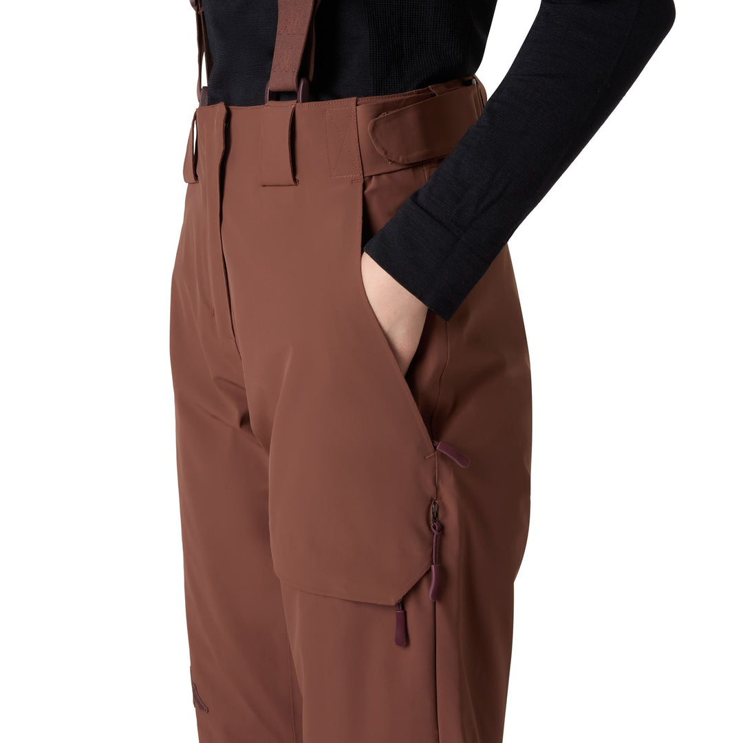 Pantaloni da sci isolanti da donna marroni, vestibilità slim, con imbottitura Thermolite. main