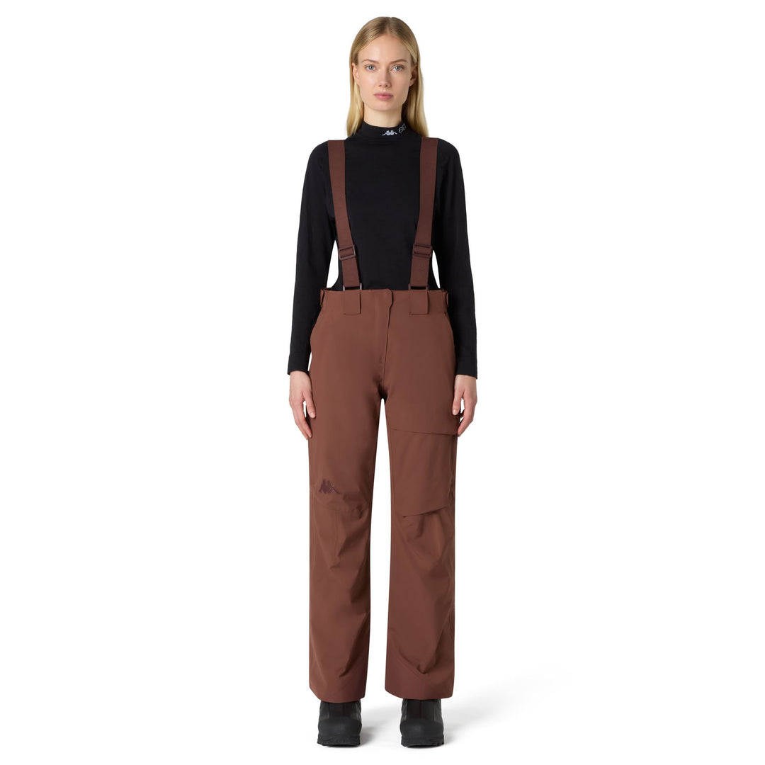 Pantaloni da sci isolanti da donna marroni, vestibilità slim, con imbottitura Thermolite. main