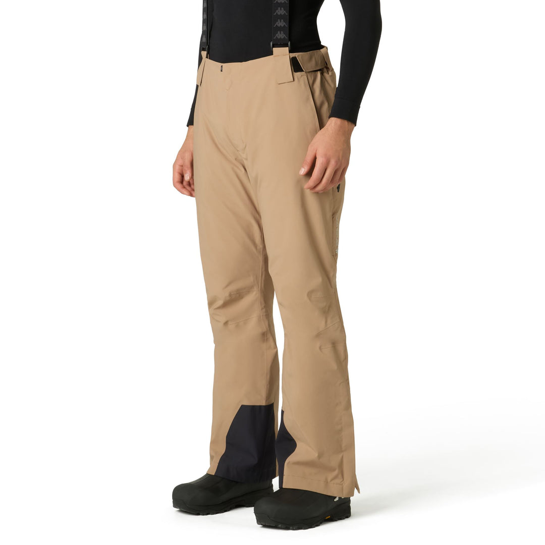 Beige Men's Slim Fit Ski Pants with Insulation 01