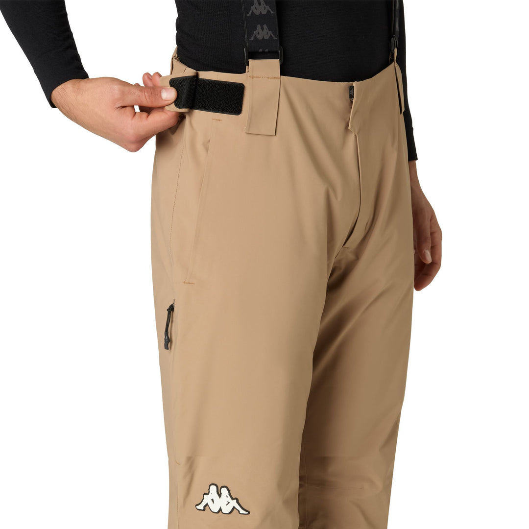 Beige Men's Slim Fit Ski Pants with Insulation main